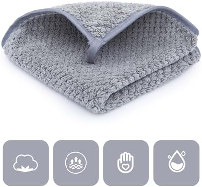 MaopaoBeauty Washcloth Set for Bathroom - Quick Drying - Ultra Soft Microfiber Absorbent Towel for Bath Fitness, Gym, Shower, Hotel, and Spa - 13x13 Inch | Set of 6, Grey