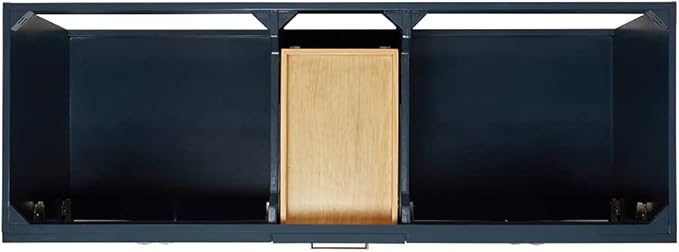 ARIEL Hamlet 60-inch Bathroom Vanity Base Cabinet,Solid Wood, 4 Soft Closing Doors, 3 Dovetail Drawers, Satin Brass, Midnight Blue