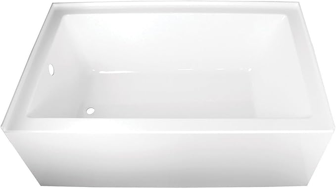 Kingston Brass Aqua Eden VTAP603622L 60-Inch Acrylic Alcove Tub with Left Hand Drain, White