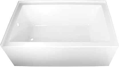 Kingston Brass Aqua Eden VTAP603622L 60-Inch Acrylic Alcove Tub with Left Hand Drain, White