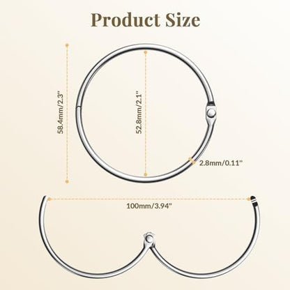 Bathway Shower Curtain Rings, Bathway Shower Curtain Hooks Anti-Drop Shower Rings for Curtain, Metal Shower Curtain Rings Rust Proof, Chrome Shower Hooks for Shower Curtain Rod, Shower Rod Hook 12Pcs