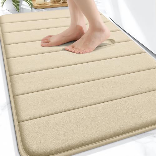 OLANLY Memory Foam Bath Mat 34x21, Super Soft and Absorbent Bathroom Rugs