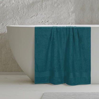 Belizzi Home Cotton 2 Pack Oversized Bath Sheet 35x70, Large Bath Sheet, Ultra Soft, Absorbent, Compact, Oeko-TEX Certified, Recyclable, Quick Drying and Lightweight Towel - Teal