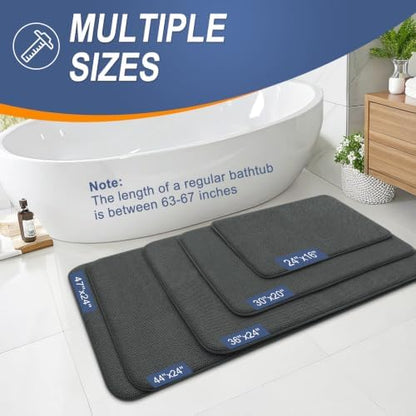 OLANLY Memory Foam Bathroom Runner Rug 59x20, Absorbent Long Mat, Dark Grey