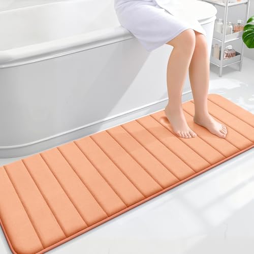 OLANLY Memory Foam Long Bathroom Rugs Runner 59x20, Super Soft Absorbent