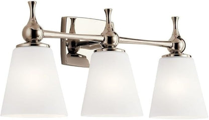 Kichler Cosabella 24 Inch 3 Light Vanity Light with Satin Etched Case Opal in Polished Nickel
