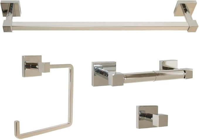 Design House 188540 Karsen 4-Piece Bathroom Accessory Kit, Polished Chrome