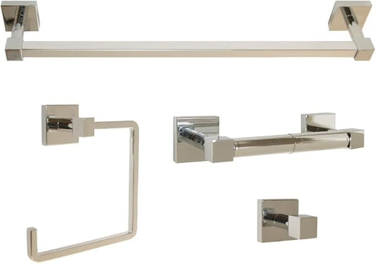 Design House 188540 Karsen 4-Piece Bathroom Accessory Kit, Polished Chrome