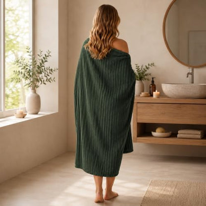 3 Pack Bath Towel Set, 40"x80" Oversized Bath Sheet, Olive Green