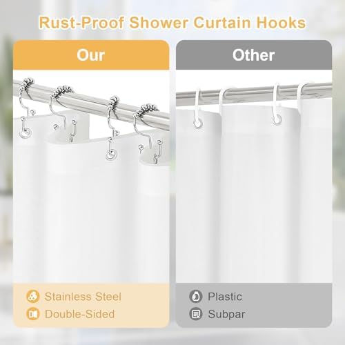 3 in 1 Boho Floral Shower Curtain Set with PEVA Liner & 12 Hooks, 36 x 72
