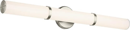 Kichler Rosh 32" LED Large Bath Bar with White Glass in Brushed Nickel, Modern Minimalist, for Vanity, Fireplace, Buffet, Hallway, Vanity Mirror, (32" W x 5" H), 55189NILED