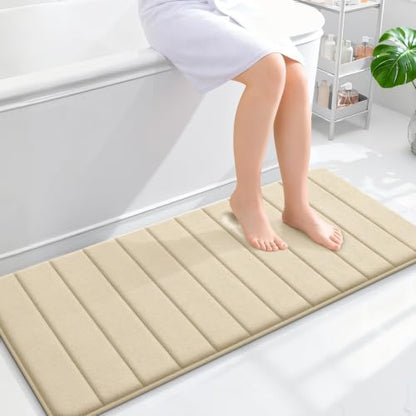OLANLY Memory Foam Long Bathroom Rugs Runner 47x20, Super Soft Absorbent