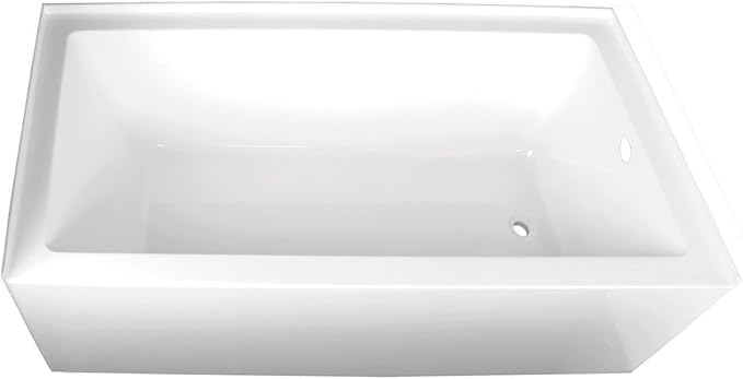 Kingston Brass Aqua Eden VTAP603622R 60-Inch Acrylic Alcove Tub with Right Hand Drain, White