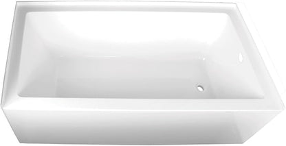 Kingston Brass Aqua Eden VTAP603622R 60-Inch Acrylic Alcove Tub with Right Hand Drain, White