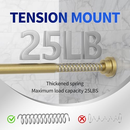 Mcrbeay Shower Curtain Rod, 1" Diameter Heavy Duty Tension Shower Rod