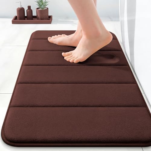 OLANLY Memory Foam Bath Mat 35x16, Super Soft and Absorbent Bathroom Rugs