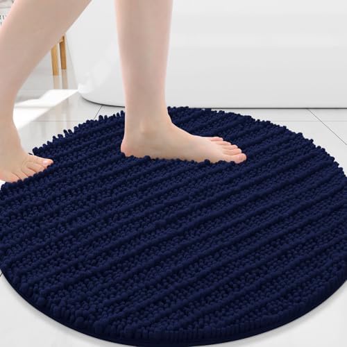 Arotive Round Bathroom Rugs 30x30, Soft Absorbent Chenille Shaggy Bath Mat