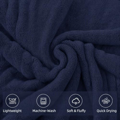 6-PCS Coral Fleece Microfiber Towel Set with Gold Stripes, Super Absorbent, Multiple Colors Available for Home, Bathroom, Hotel & Gym (6, White+Dark Grey)
