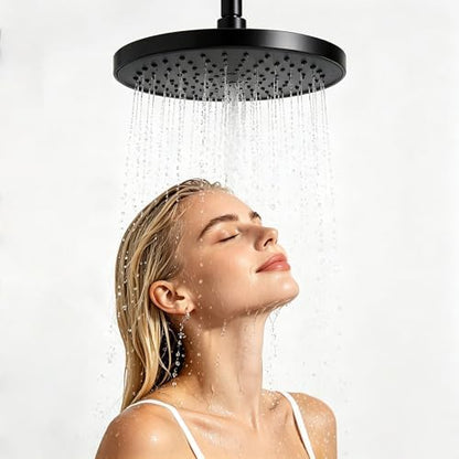 Straight Shower Arm with Flange, 6 Inch, Matte Black
