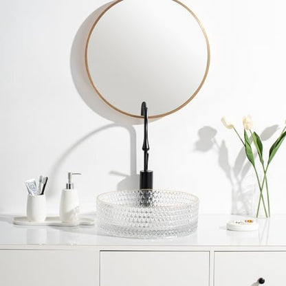 Modern Farmhouse White Ceramic Bathroom Accessory Set