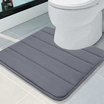 Buganda Memory Foam U-Shaped Toilet Rugs 20 x 20, Absorbent Bathroom mat