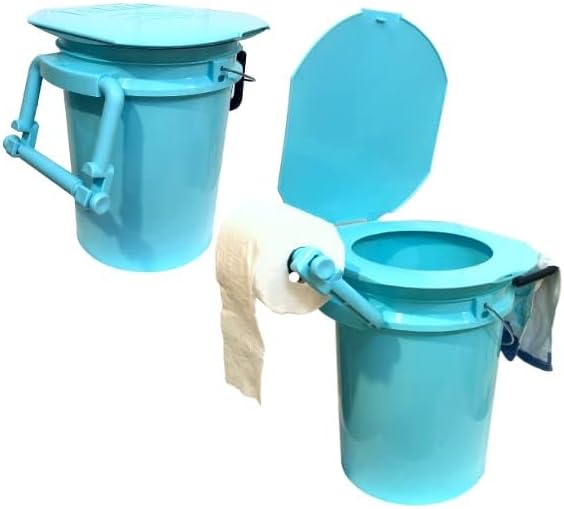 Camping Toilet, Portable Toilet with Toilet Paper, Accessory Holder-Great for Fishing, Boating, Camping, Hunting, Hiking, Outdoor Activities. (Toilet Paper, Accessory not Included)