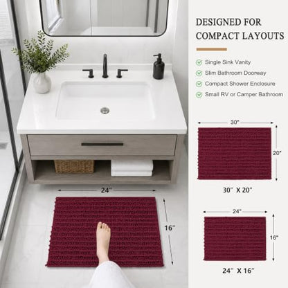 Arotive Bathroom Rugs Mat 24x16, Soft Absorbent Chenille Shaggy Bath Mat