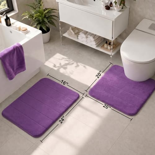Memory Foam Bathroom Rugs Sets 2 Piece