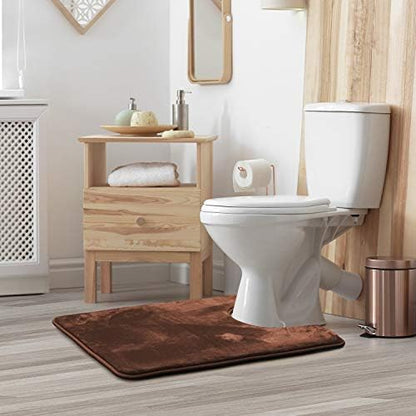 Clara Clark Bathroom Rugs, Velvet Memory Foam Bath Mat, Non-Slip, Machine Washable Bath Rugs - Dries Quickly, Ultra Soft Plush Bath Mats for Bathroom, 20 x 24, Chocolate Brown