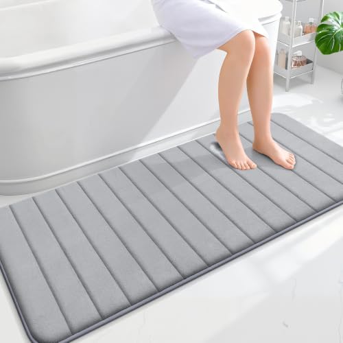 OLANLY Memory Foam Long Bathroom Rugs Runner 59x24, Super Soft Absorbent