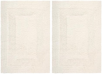 COTTON CRAFT Bath Rugs - 2 Pack Large 20x30 Soft Plush Bath Mats - Ivory