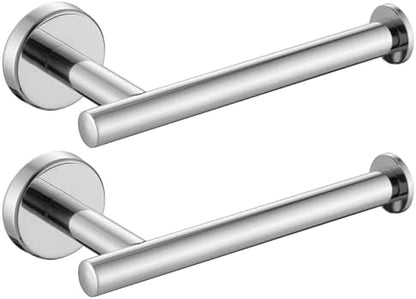JQK Chrome Toilet Paper Holder, 5 Inch 304 Stainless Steel Thick 8mm Tissue Paper Dispenser for Bathroom, Hold Mega Rolls, Polished Chrome Wall Mount, 2 Pack, TPH120-CH-P2