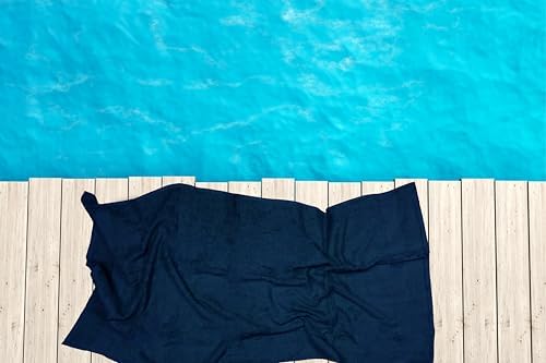 Large Bath Towels Pack of 6 – 24" x 50", 100% Cotton Terry – Soft, Quick-Dry & Highly Absorbent – Navy Blue Towels for Bathroom, Spa, Shower, Pool & Daily Use