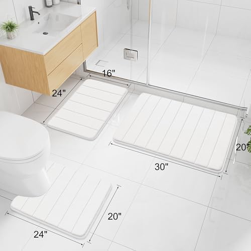 Buganda Memory Foam Bath Mat 70 x 34, Ultra Soft Absorbent Bathroom Rugs