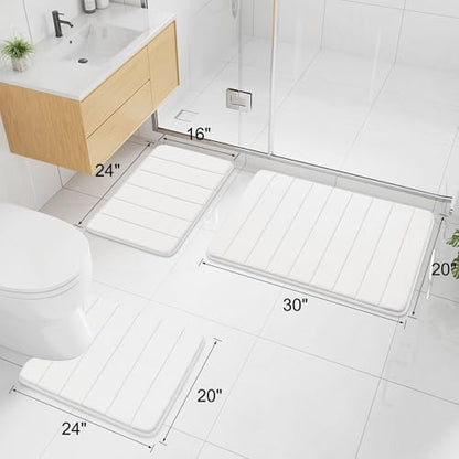 Buganda Memory Foam Bath Mat 70 x 34, Ultra Soft Absorbent Bathroom Rugs