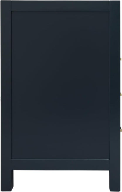 ARIEL Cambridge 66-inch Bathroom Vanity Base Cabinet,Solid Wood, 4 Soft Closing Doors, 6 Dovetail Drawers, Midnight Blue