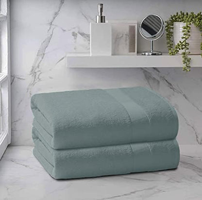 Belizzi Home Premium Cotton Oversized 2 Pack Bath Sheet 35x70-100% Pure Cotton - Ideal for Everyday use - Ultra Soft & Highly Absorbent - Machine Washable - Jade
