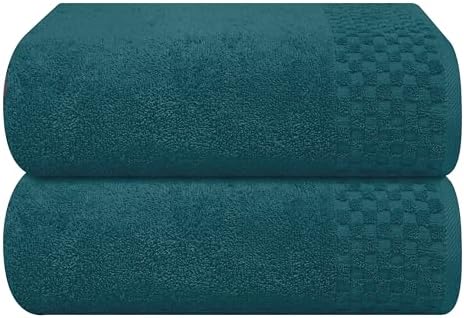 MyOwn Ultra Soft 2 Pack Oversized Bath Towel Set 28x55 inches, Cotton Large Bath Towels, Highly Absorbant Compact Quickdry & Lightweight Towel, Ideal for Gym Travel Camp Pool - Teal