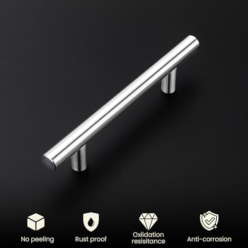 homdiy Brushed Nickel Cabinet Pulls Cabinet Handles 200 Pack, 3-1/2in(90mm) Center to Center Dresser Drawer Handles Silver Drawer Pulls for Kitchen, Bedroom, Bathroom