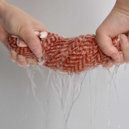 Cleanbear Decorative Hand Towels with Herringbone Stripes, Light-Coral
