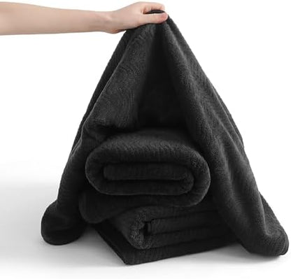 8 Piece Bath Towel Set Black|2 Oversized Large Bath Sheet,2 Hand Towels,4 Washcloths| Ultra Soft Cozy Bath Towel Set for Bathroom Hotel Gym Spa,Highly Absorbent & Quick Dry Bathroom Towel Collections