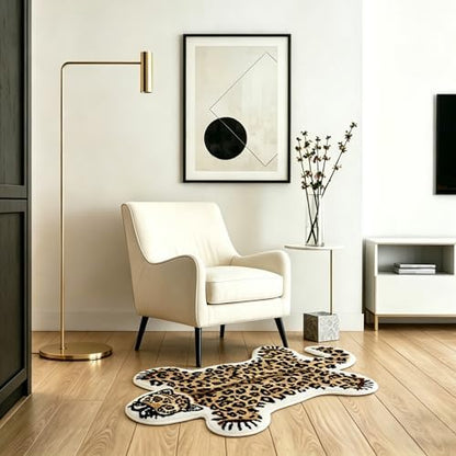 Leopard Bath Mat for Bathroom Non Slip Carpet Dark Brown 24x39in