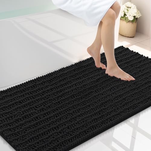 Smiry Bathroom Rugs 47X24, Extra Soft Rubber Backing Chenille Bath Mats
