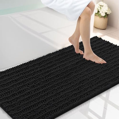 Smiry Bathroom Rugs 47X24, Extra Soft Rubber Backing Chenille Bath Mats