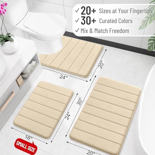 OLANLY Memory Foam Large Bath Mat 59x34, Super Soft Absorbent Bathroom Rugs