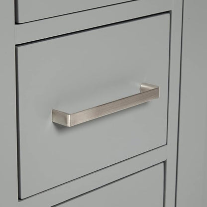 ARIEL Cambridge 60-inch Bathroom Vanity Base Cabinet,Solid Wood, 2 Soft Closing Doors, 9 Dovetail Drawers, Grey