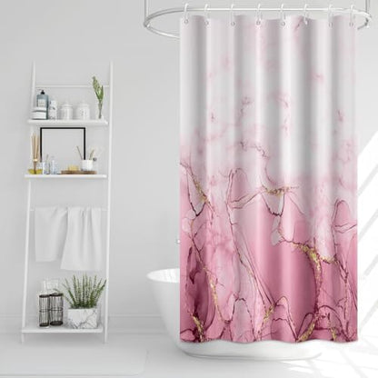 Pink Marble Stall Waterproof Shower Curtain 48x72 inches