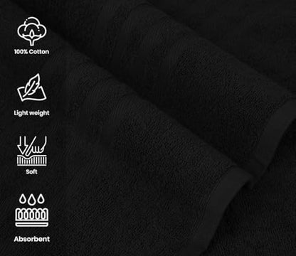 Pack of 2 Jumbo Bath Sheet 40 x 80 Inches, Extra Large Lightweight & Quick Dry Bath Towel, Super Soft & Highly Absorbent – 100% Cotton, Perfect to Wrap Yourself in – Black