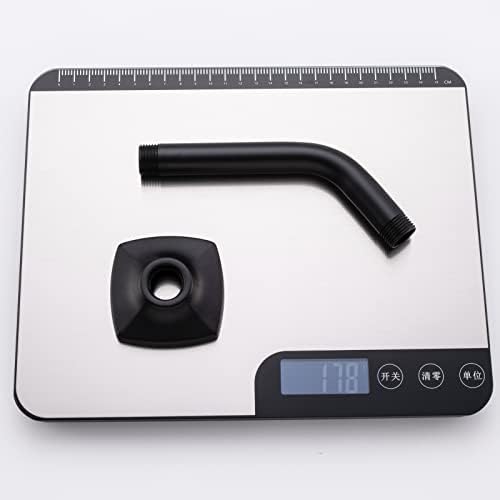 6 Inch Shower Arm And Flange Solid Stainless Steel, Wall-Mounted For Fixed&Handheld Showerhead Mounts Matte Black,SW-91018-6MB.
