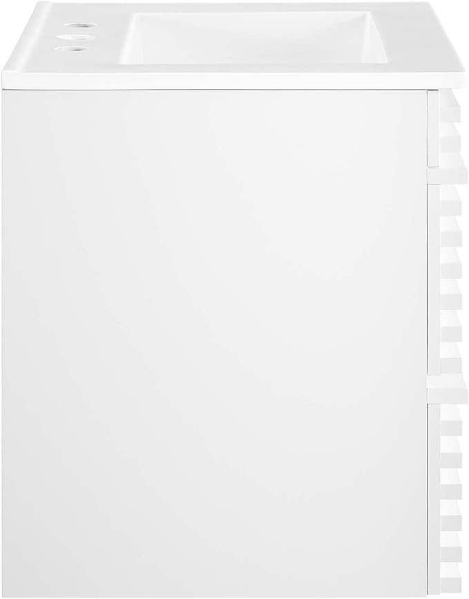 Modway Render 24" Wall-Mount Bathroom Vanity in White White